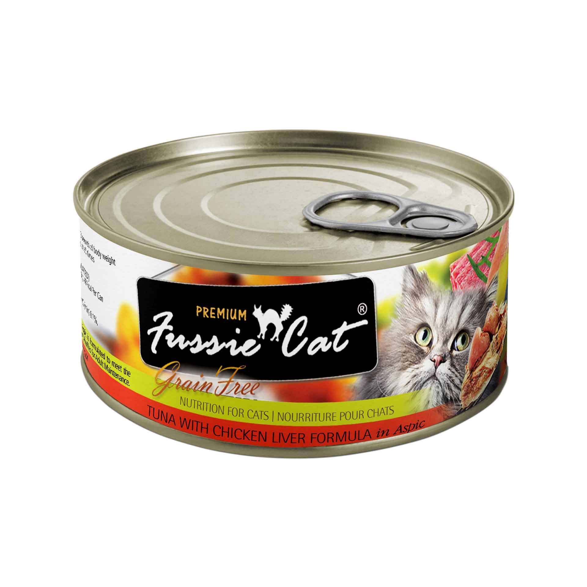 Fussie Cat Premium Tuna with Chicken Liver Formula in Aspic 2.82 oz