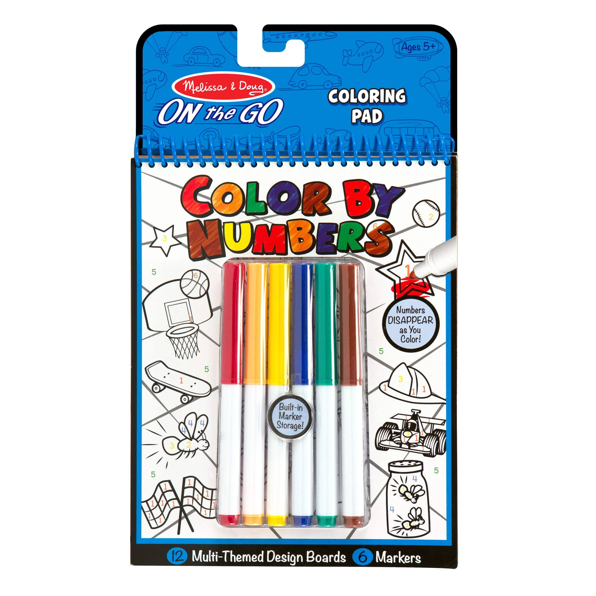 Melissa & Doug On the Go Color by Numbers Coloring Book - Blue