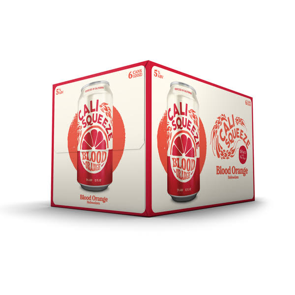 Cali-Squeeze Beer, Hefeweizen, Blood Orange - 6 pack, 12 oz cans