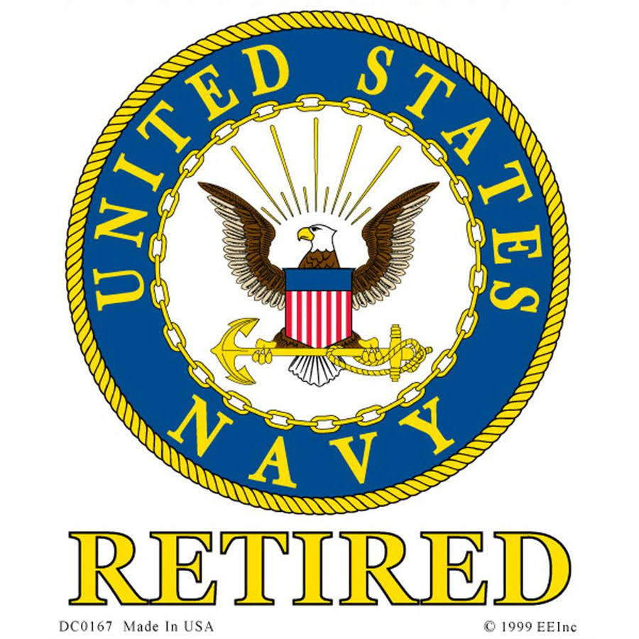 United States Navy Retired Sticker 3-1/4 inch