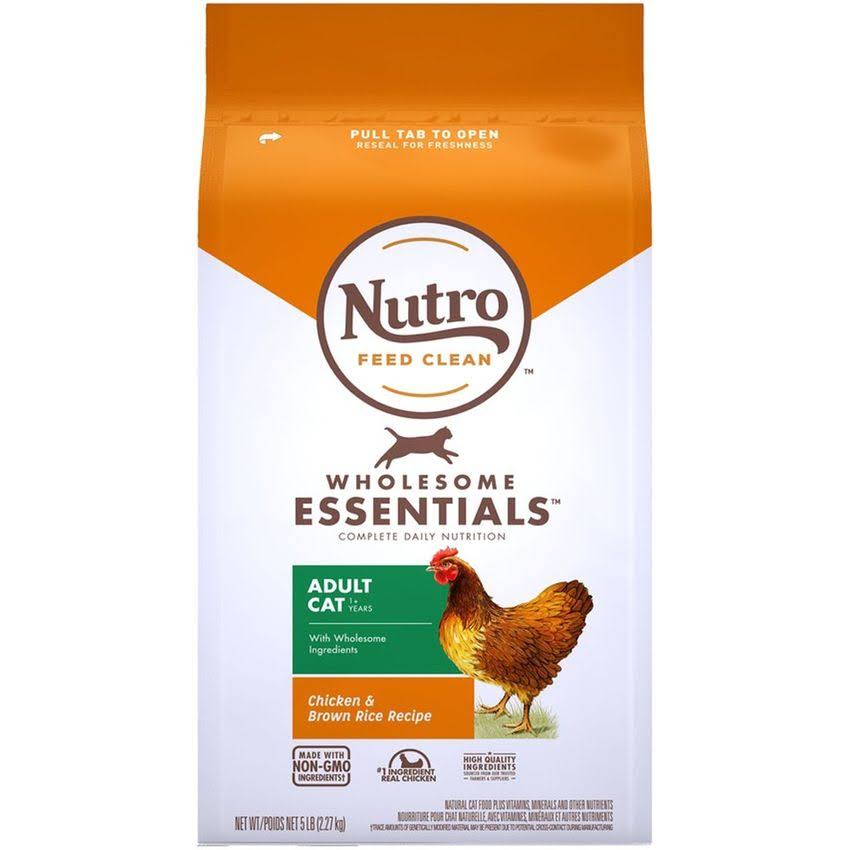 Nutro Wholesome Essentials Adult Dry Cat Food Chicken & Brown Rice -- 5 lbs