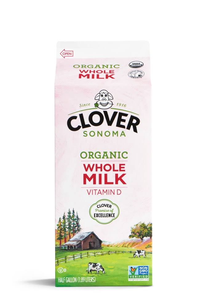 Clover Organic Farms Vitamin D Whole Milk - 1.89L