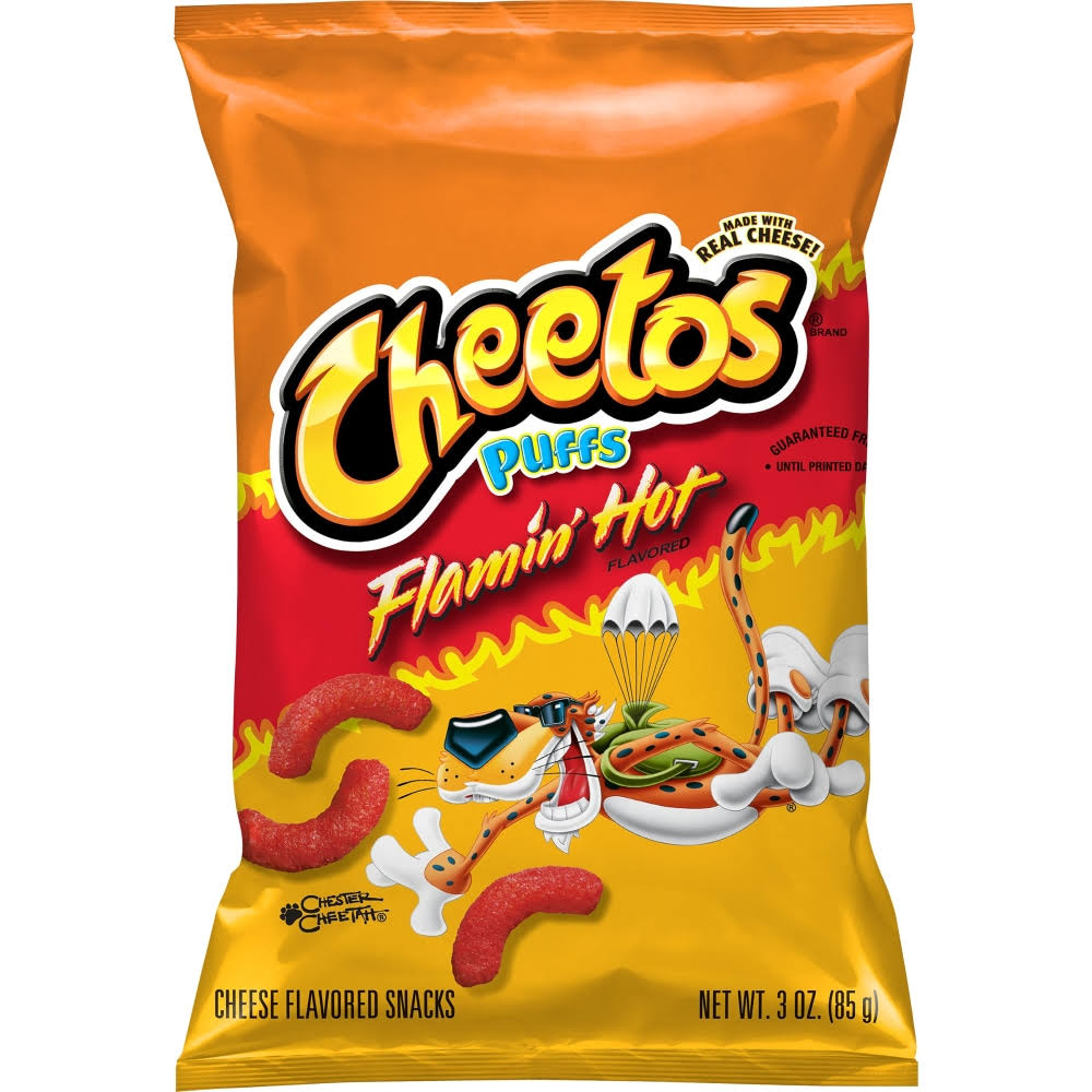Cheetos Flamin' Hot Cheese Flavored Snacks, Puffs - 3 oz