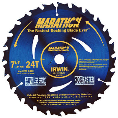 Irwin 14130 Marathon Carbide Tip Saw Blade - 7 1/4", 24 Teeth