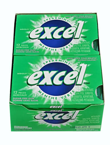 Excel Spearmint Sugar-Free Gum - 12pc
