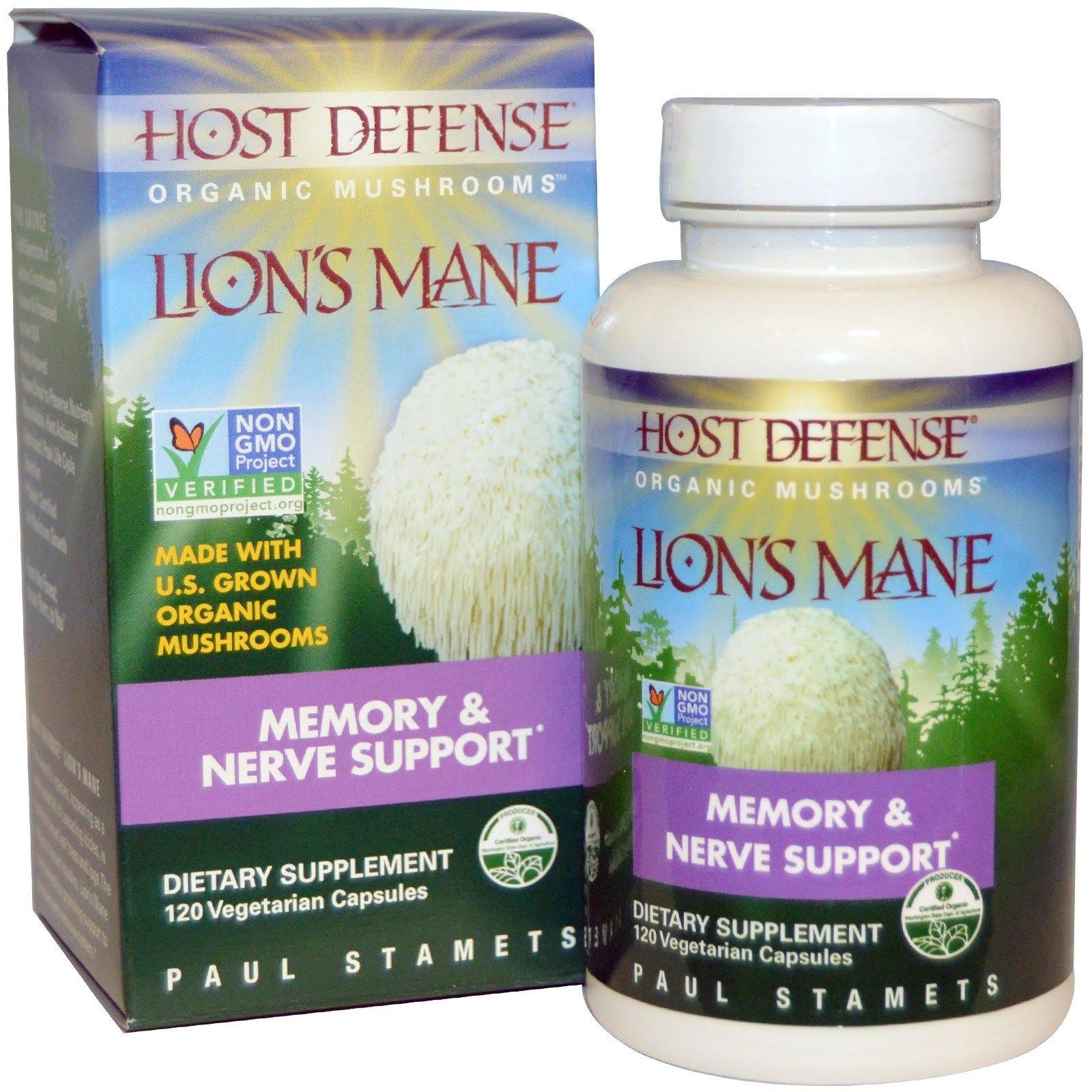 Host Defense Lion's Mane Memory & Nerve Support Vegetarian Capsules - x120