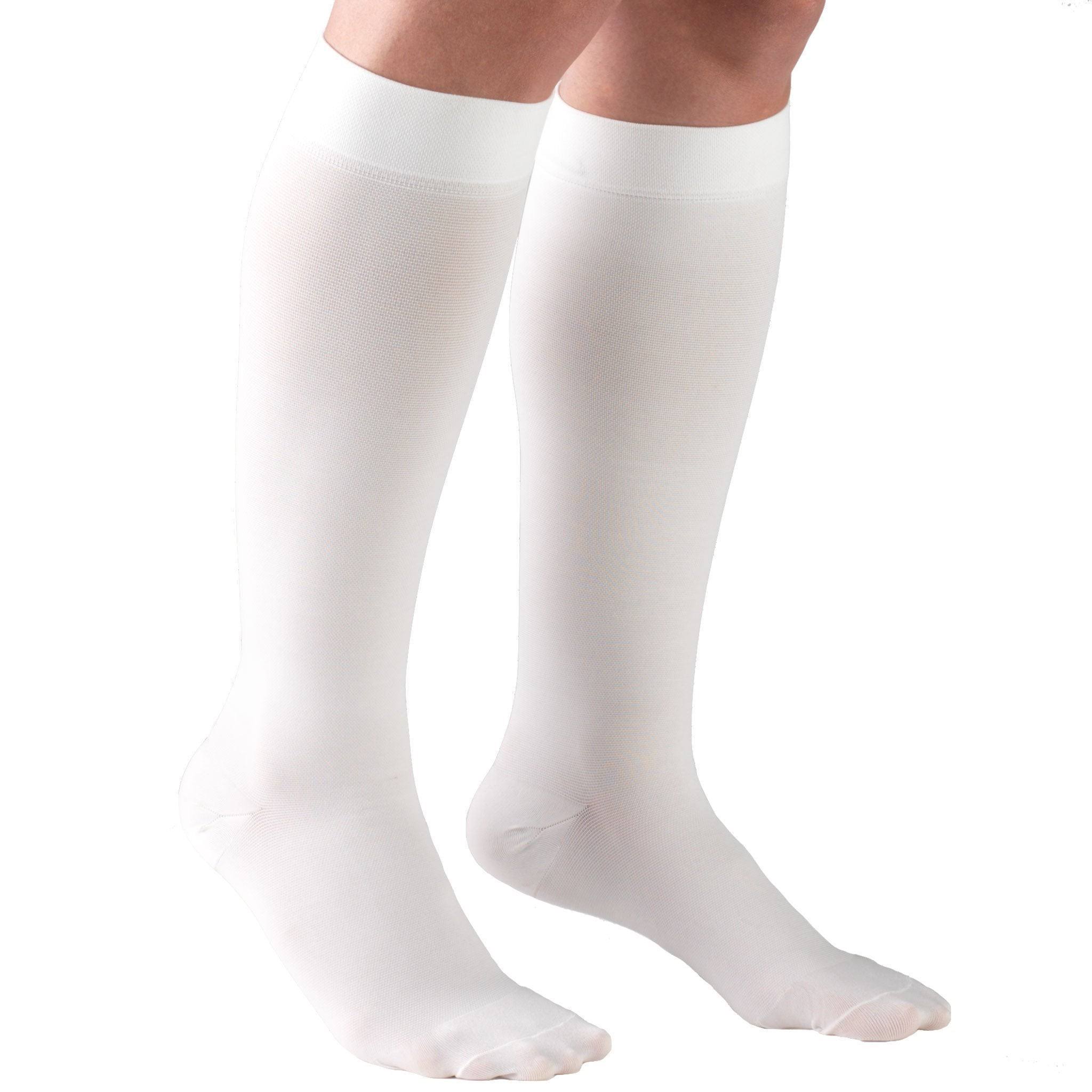 Truform Closed Toe Knee High Compression Stockings - Beige, Large, One Pair
