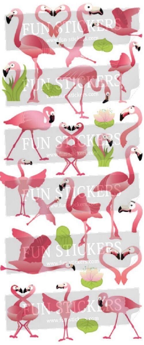 Fun Stickers Pink Flamingos 827