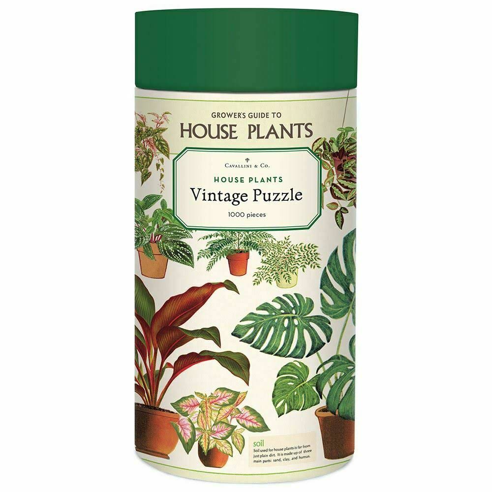 1000 Piece Jigsaw Puzzle | Cavallini House Plants Birthday Adult Game Gift