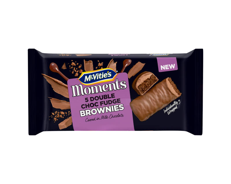 McVitie's Moments Double Choc Fudge Brownies, 5 x 33g