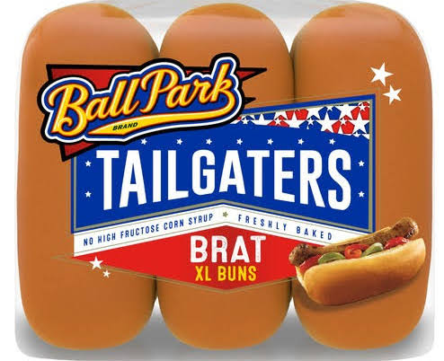 Ball Park Buns, Brat, Tailgaters, XL - 6 buns, 1 lb