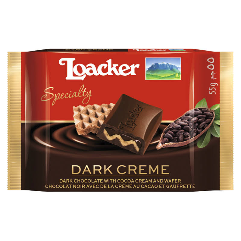 Loacker Wafer Chocolate Bar - Dark Creme - 55g