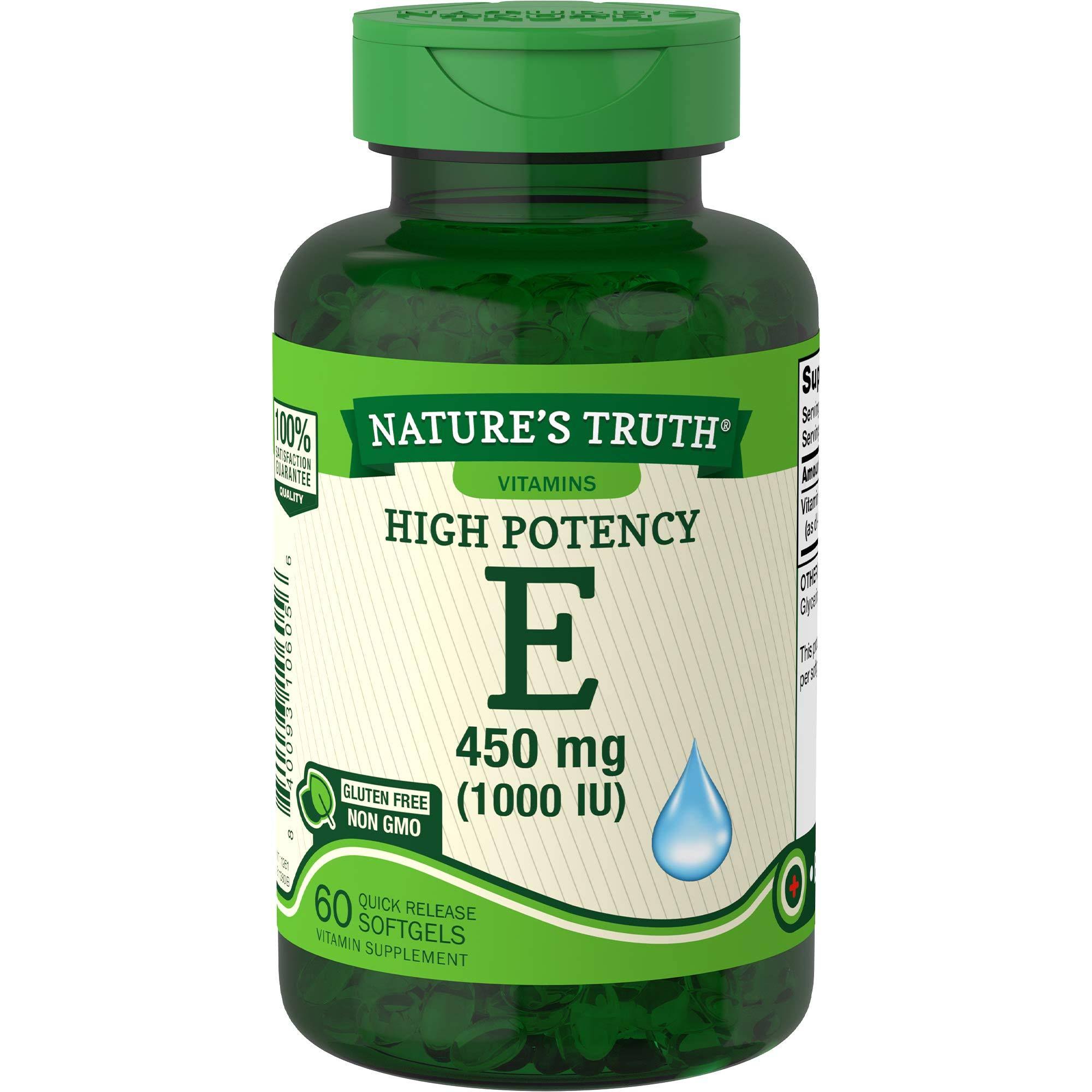 Nature's Truth Vitamin E Pure DL-Alpha, 1,000 IU, 60 Count