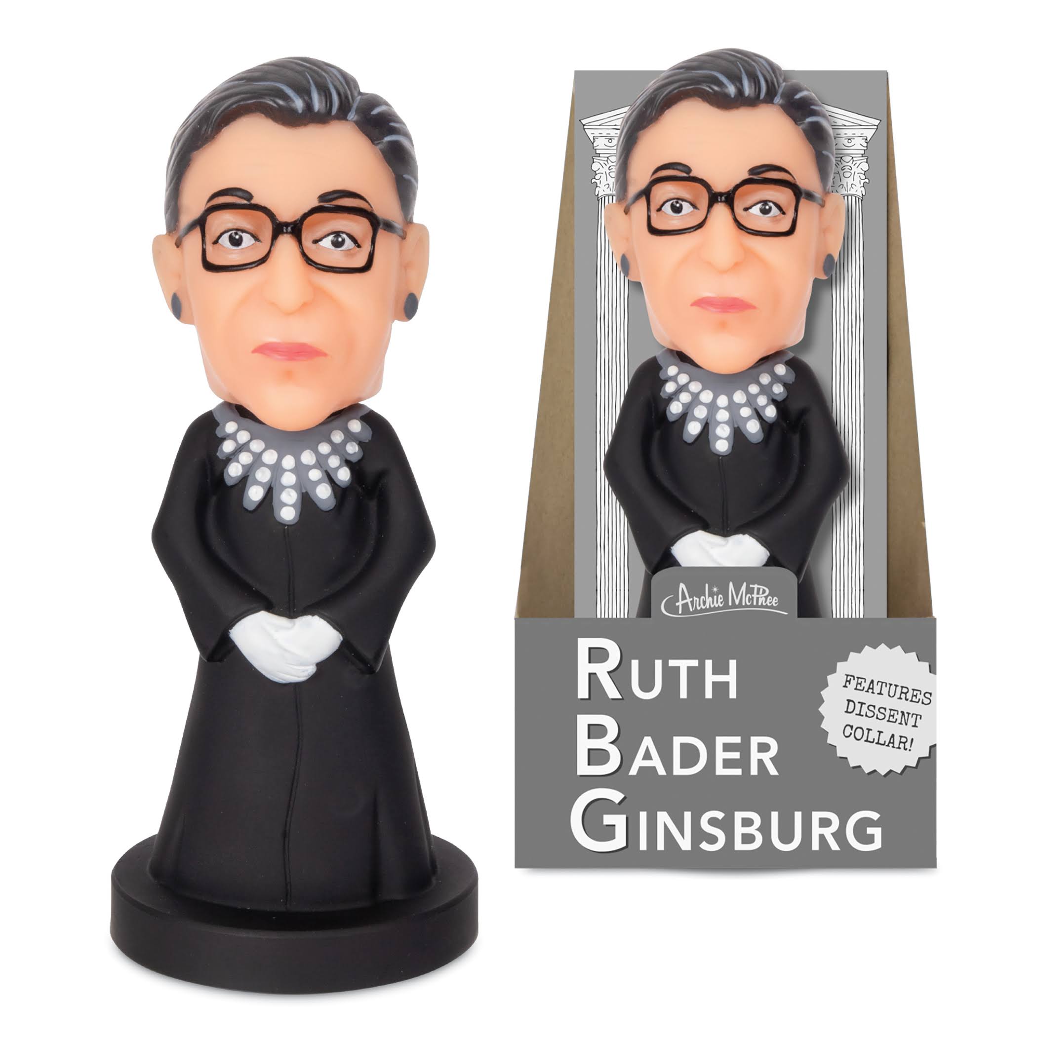 Action Figure - Archie McPhee - Ruth Bader Ginsburg Nodder New 12850 multi-colored 8"