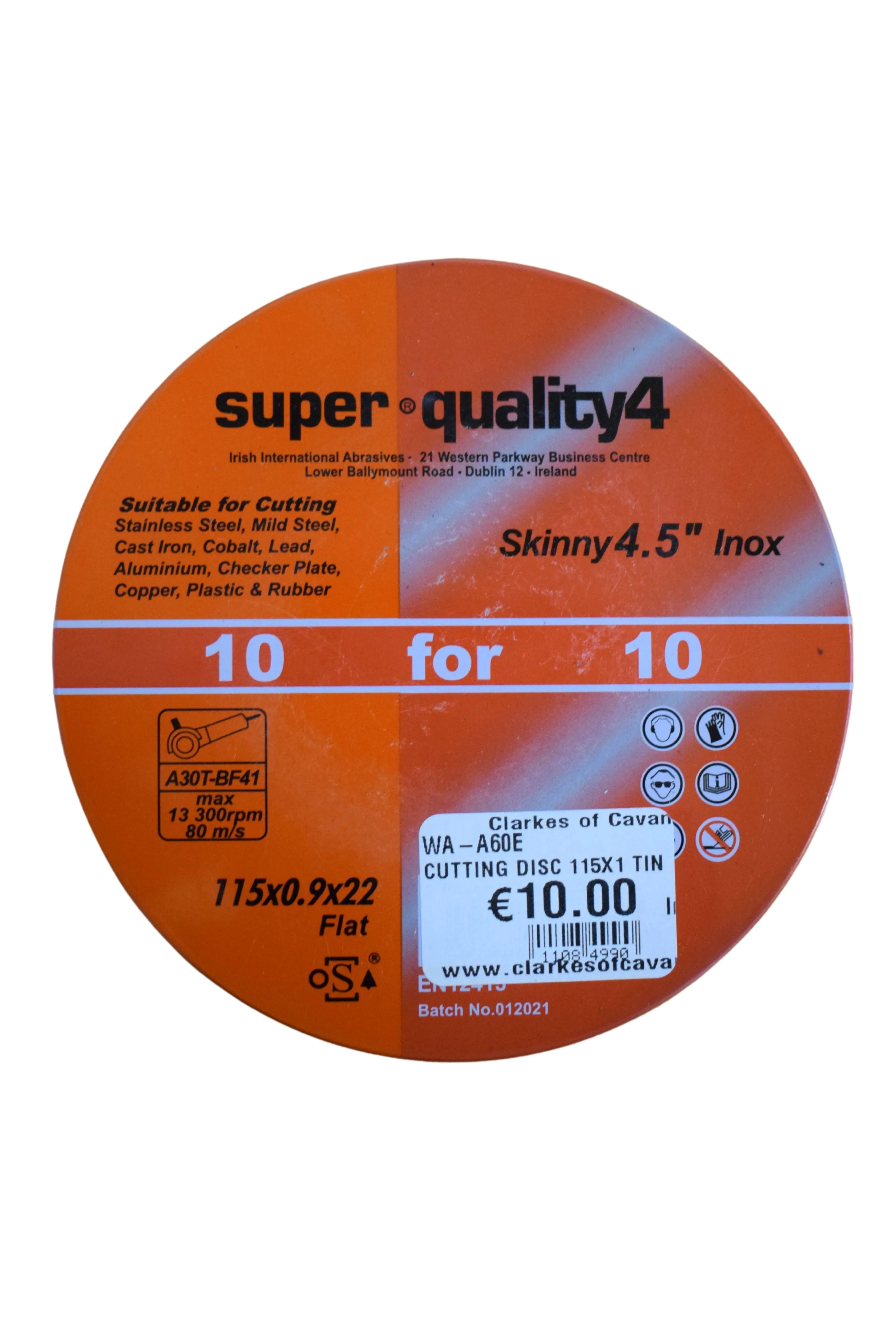 Super Quality 4 115x1 Cutting Discs