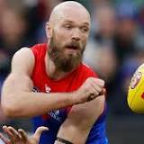 Demons captain Max Gawn sprays Magpies bench amid injury scare in Queen's Birthday clash