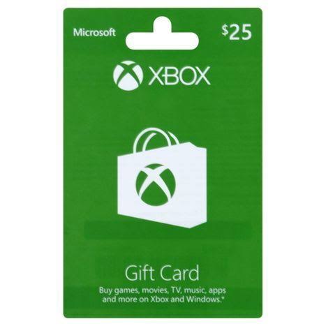 Microsoft Gift Card, Xbox, 25