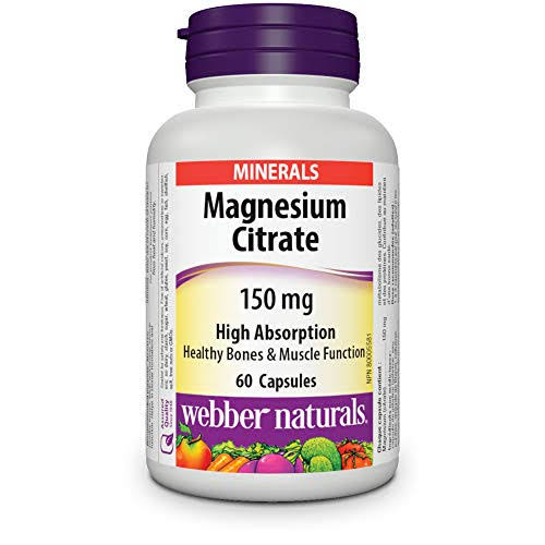 Webber Naturals Magnesium Citrate High Absorption Dietary Supplement - 150mg, 60ct