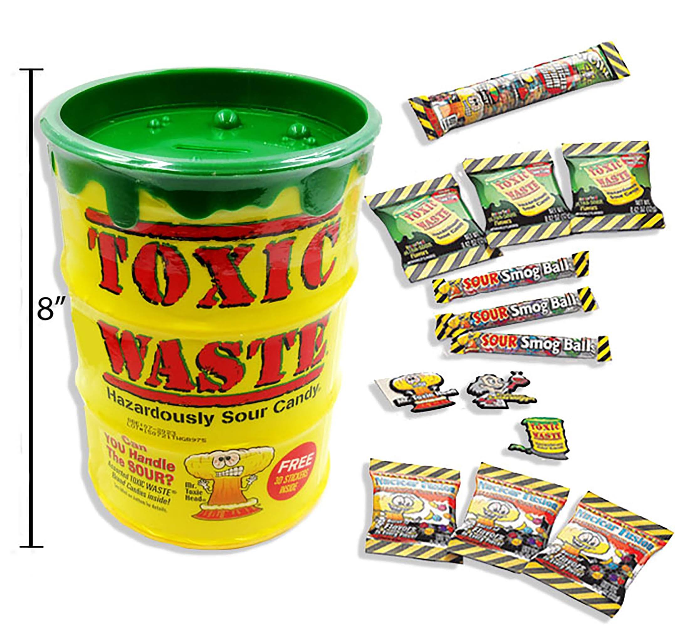 Redstone Foods Red-88166-c Toxic Waste Sour Candy Coin Bank | 3.95oz