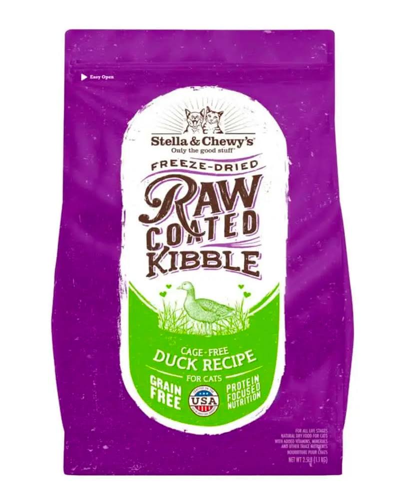 Stella & Chewy's Raw Coated Kibble Cage Free Duck Recipe Dry Cat Food - 2.5-lb