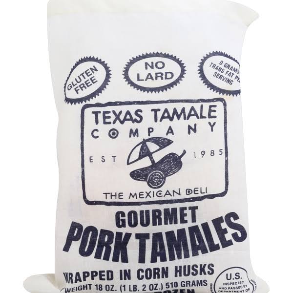 Texas Tamale Tamales, Gourmet, Pork - one dozen, 18 oz