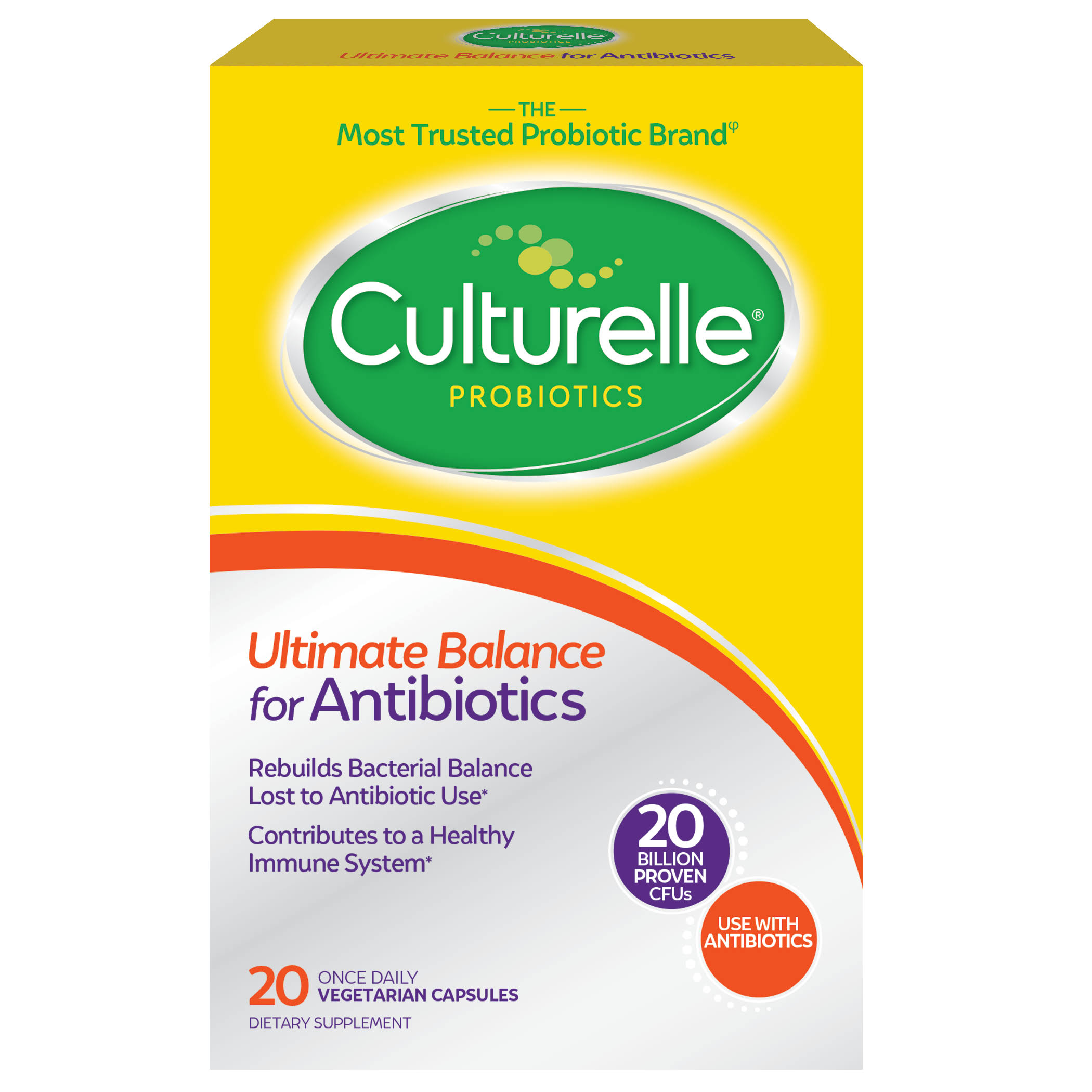 Culturelle Ultimate Balance Probiotic Capsules - For Antibiotics, 20ct