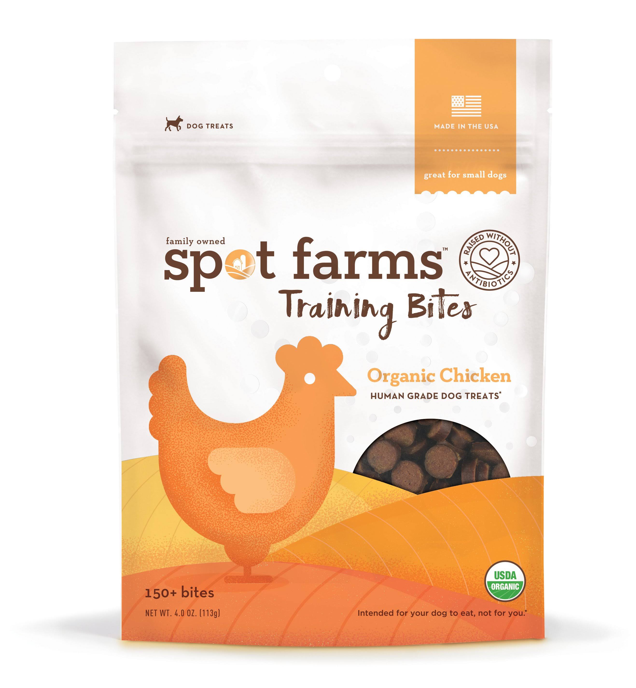 Spot Farms Organic Training Bites Human Grade Dog Treats - Chicken, 4oz