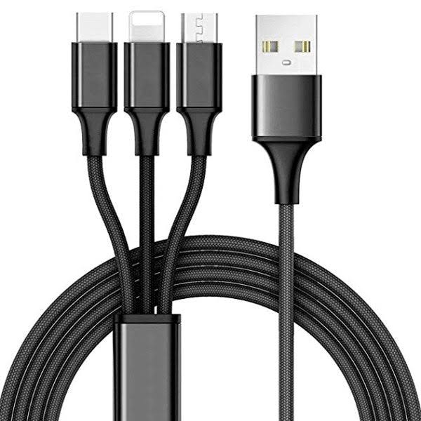 Boxed 10 Ft. 3-in-1 Usb Multi Charging Cable - Black