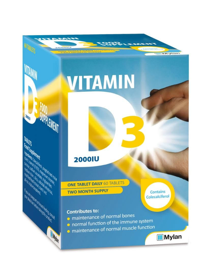 Mylan Vitamin D3 2000IU Tablets - 60 Tablets