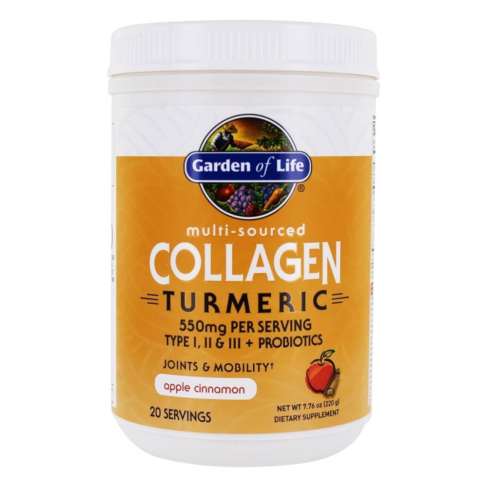Garden of Life - Multi-Sourced Collagen Turmeric Powder Apple Cinnamon - 7.76 oz.