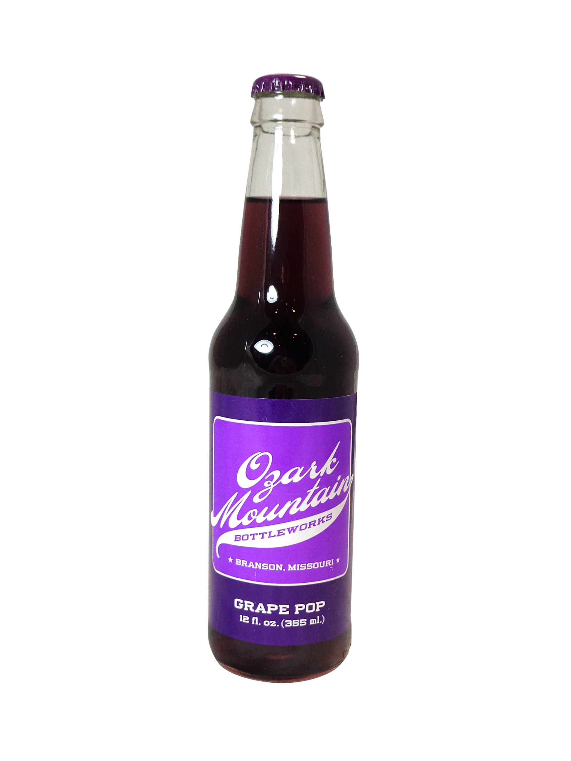 Fresh 12oz Ozark Mountain Bottleworks Grape Soda (Size: Singles)