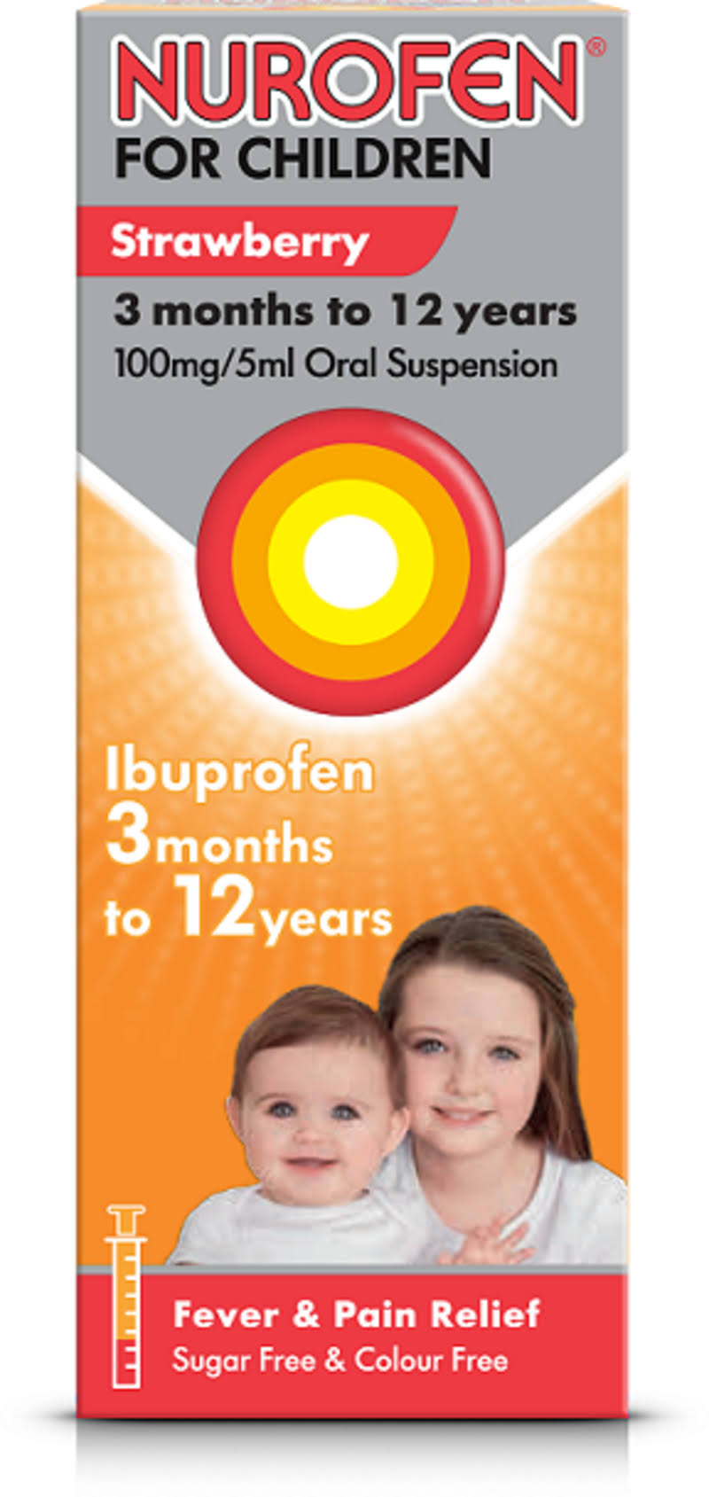 Nurofen for Children Fever and Pain Relief - Strawberry, for 3 Months to 12 Years, 200ml