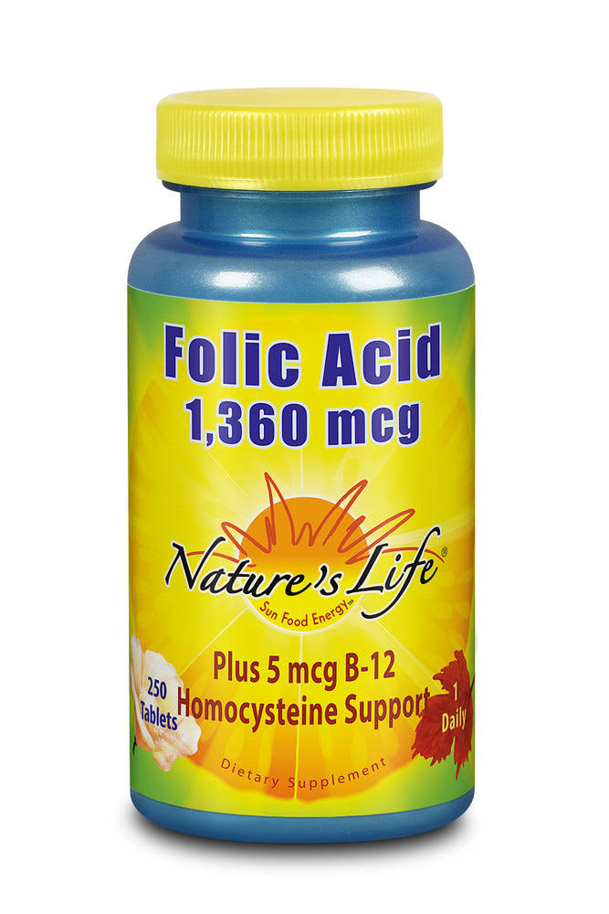 Folic Acid 800 mcg 250 Tabs, Nature's Life