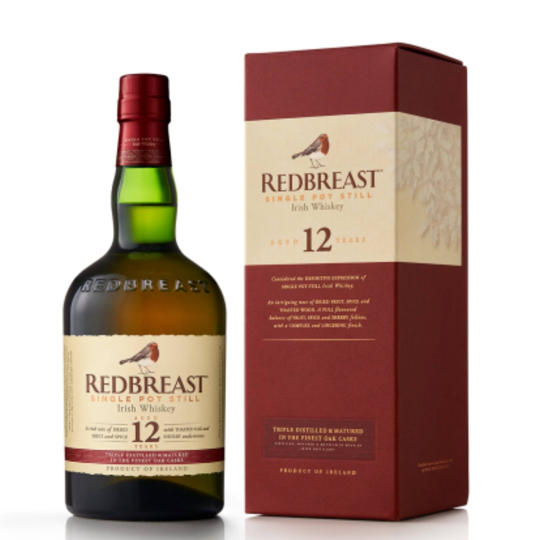 Redbreast 12 Year Old Single Pot Still Irish Whiskey 750ml Bottle