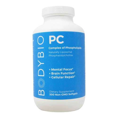 BodyBio PC (Phosphatidylcholine) 1300 mg - 300 Non-GMO Softgels