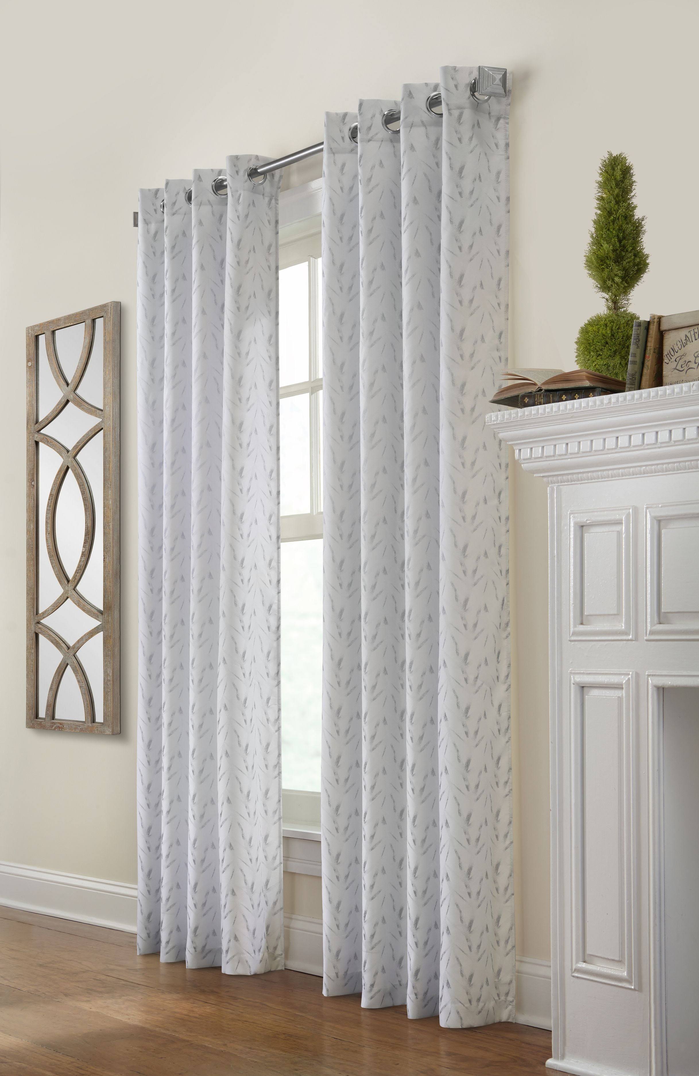 Commonwealth Home Fashions Arcadia 84-Inch Grommet Window Curtain Panel In Grey