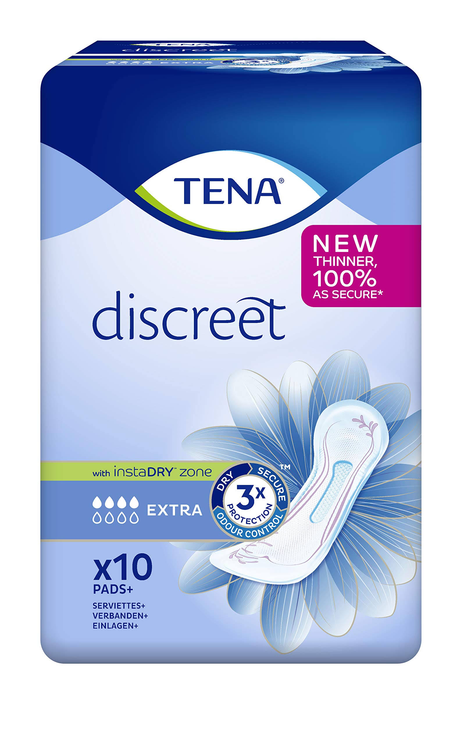 Tena Lady Discreet Extra Incontinence Pads 10 per Pack