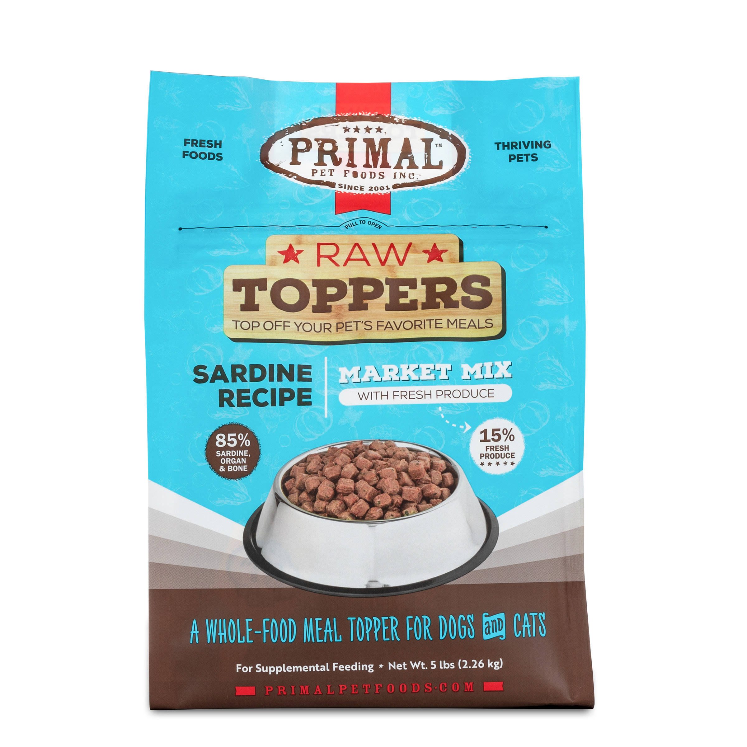 Primal Market Mix Topper - Sardine, 5 lbs