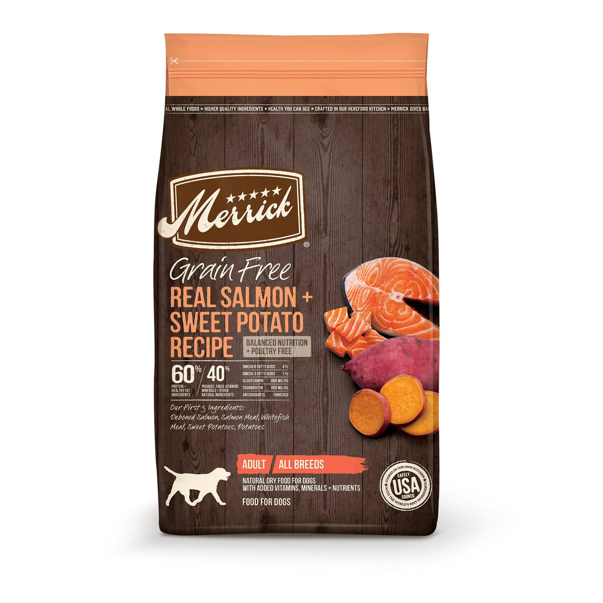 Merrick Grain Free Salmon + Sweet Potato Recipe Dry Dog Food - 4lbs