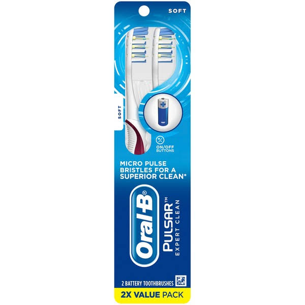 Oral B Pro Health Pulsar Soft Battery Powered Toothbrushes Value Pack - 2pk