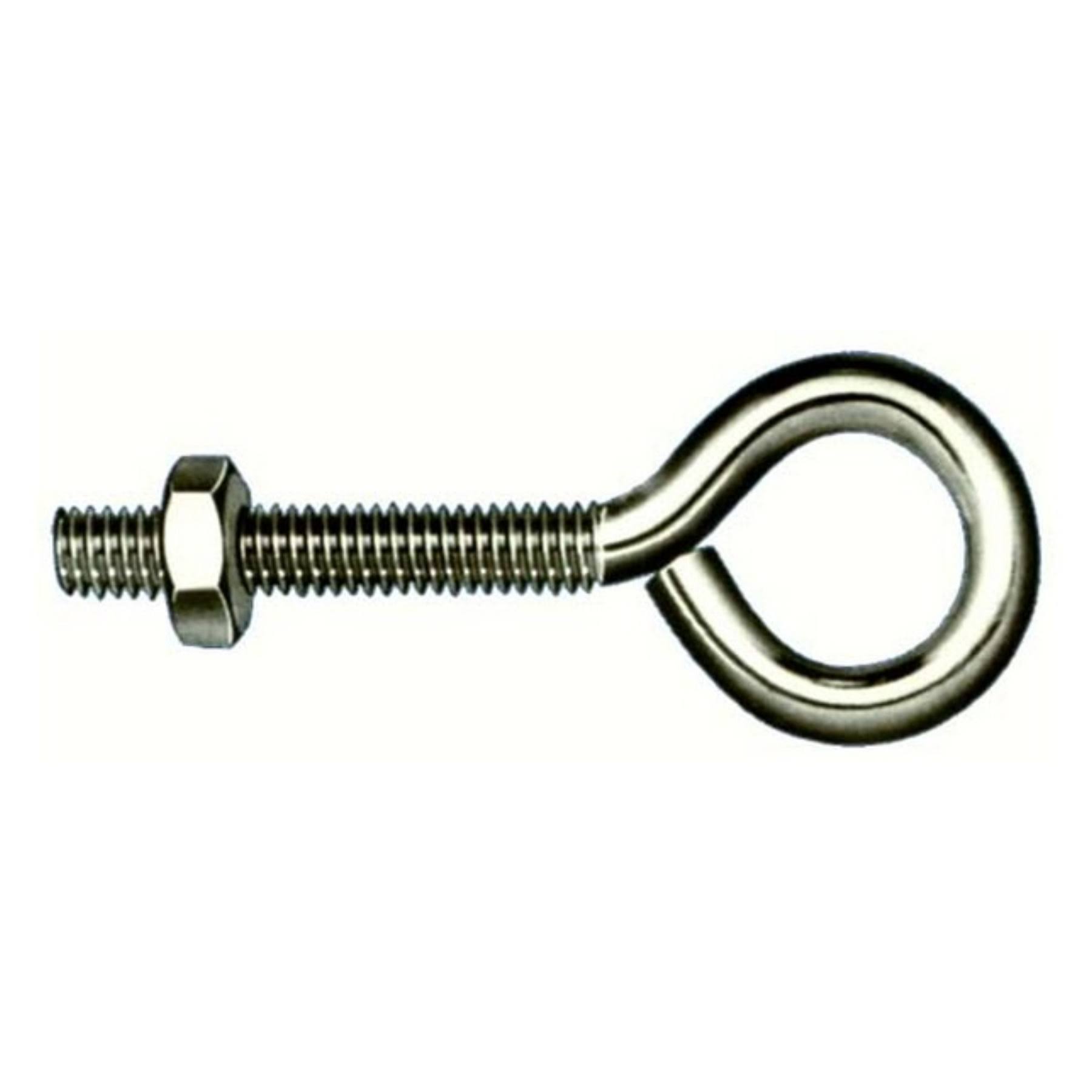 Hindley 10 Count .38in. x 8in. Stainless Steel Eye Bolts with Nuts 44319 - Pack of 10