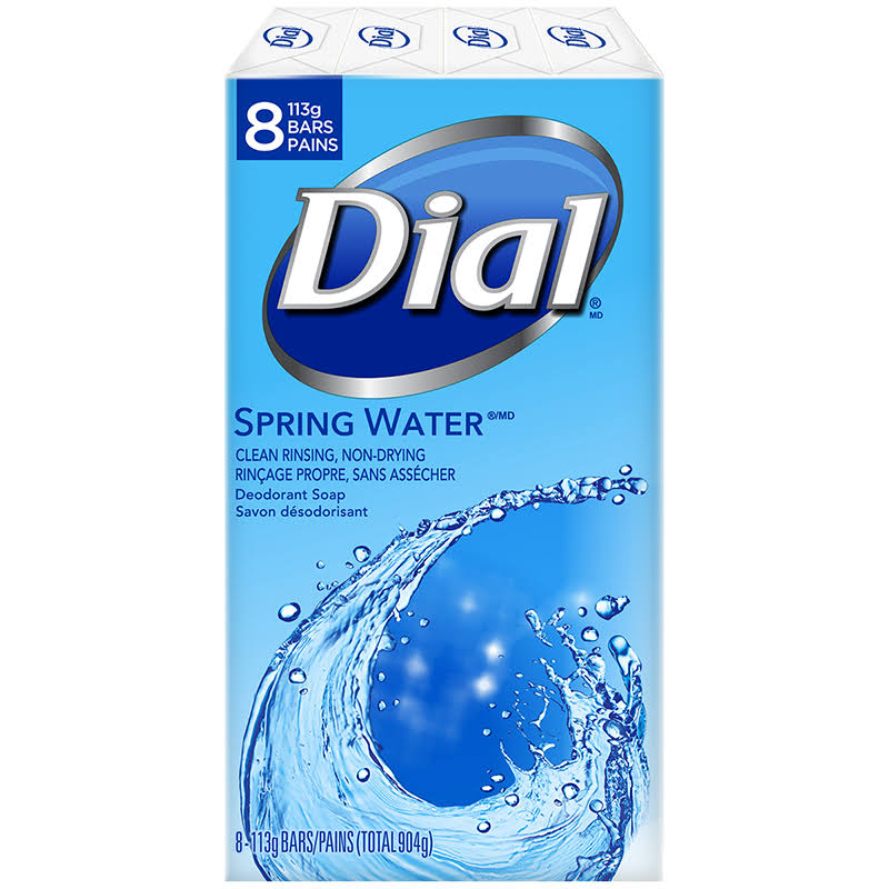 Dial Soap Bars - Spring Water, 8 Bars, 904g