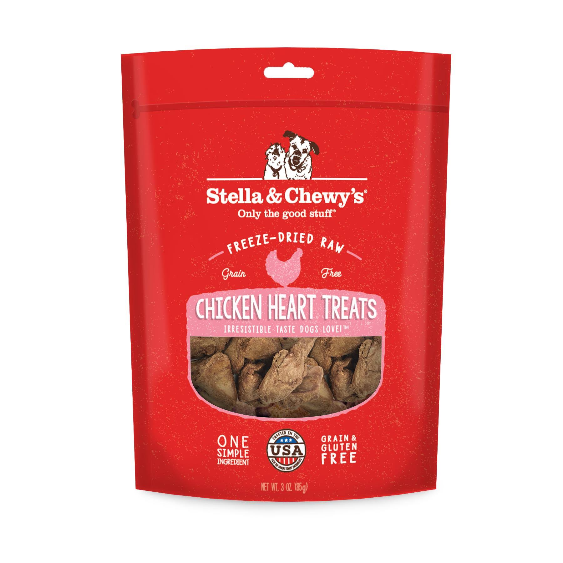 Stella & Chewy's Freeze Dried Chicken Heart Dog Treats - 3 oz.