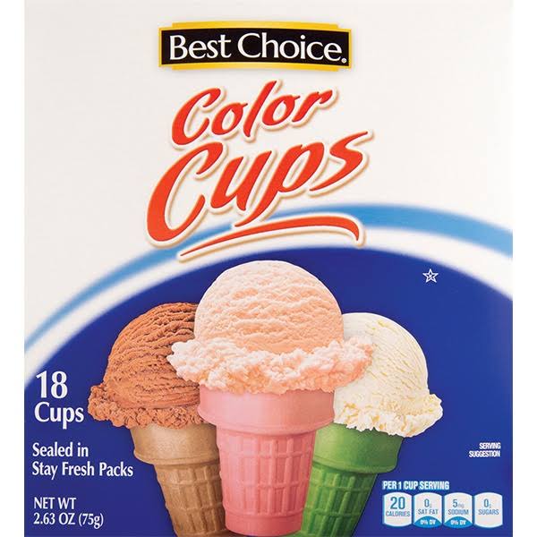 Best Choice Color Cups - 18 ct