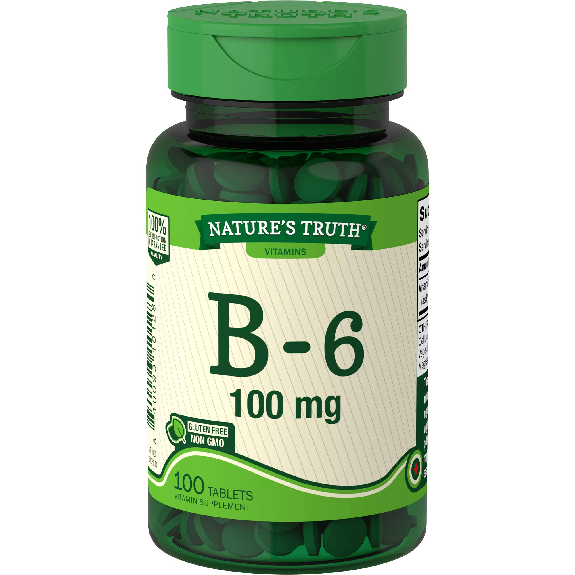 Nature's Truth Vitamin B-6 100mg TABLETS, 100 Count
