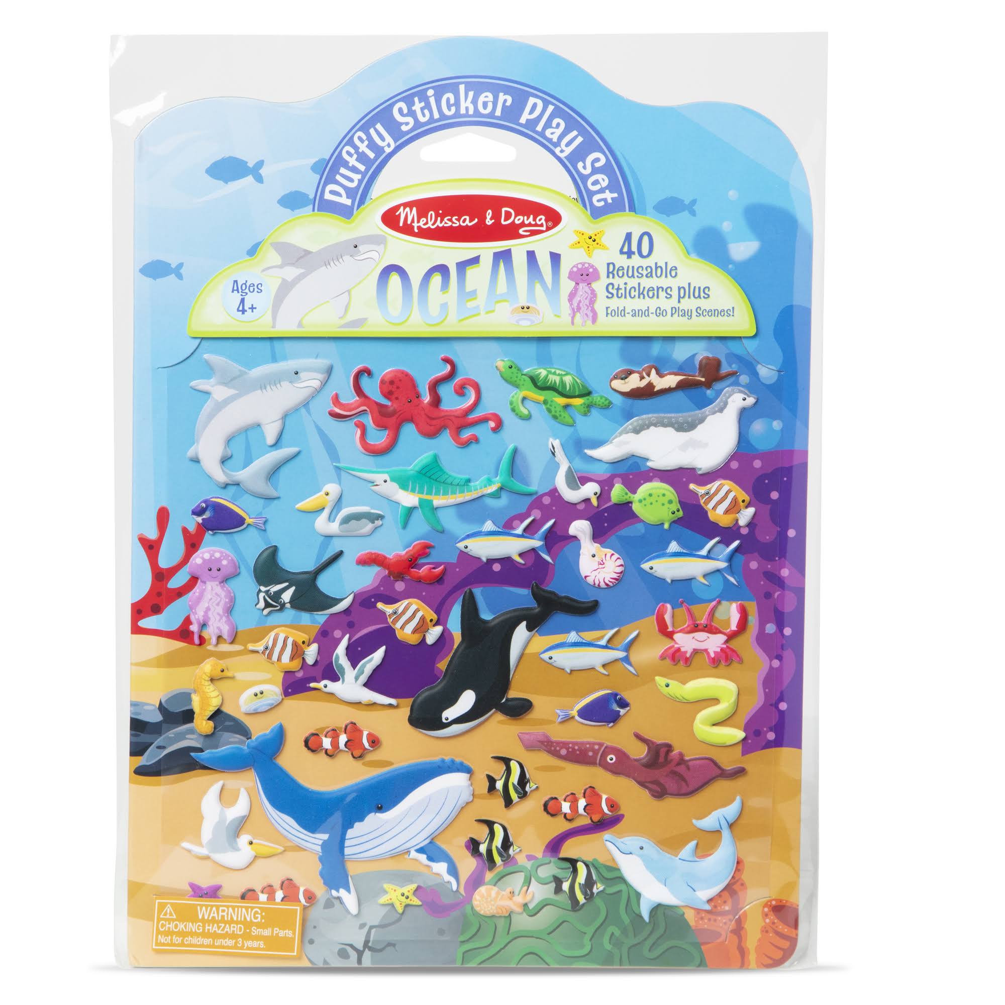 Melissa & Doug Ocean Puffy Sticker Play Set Travel Toy with Double-sid