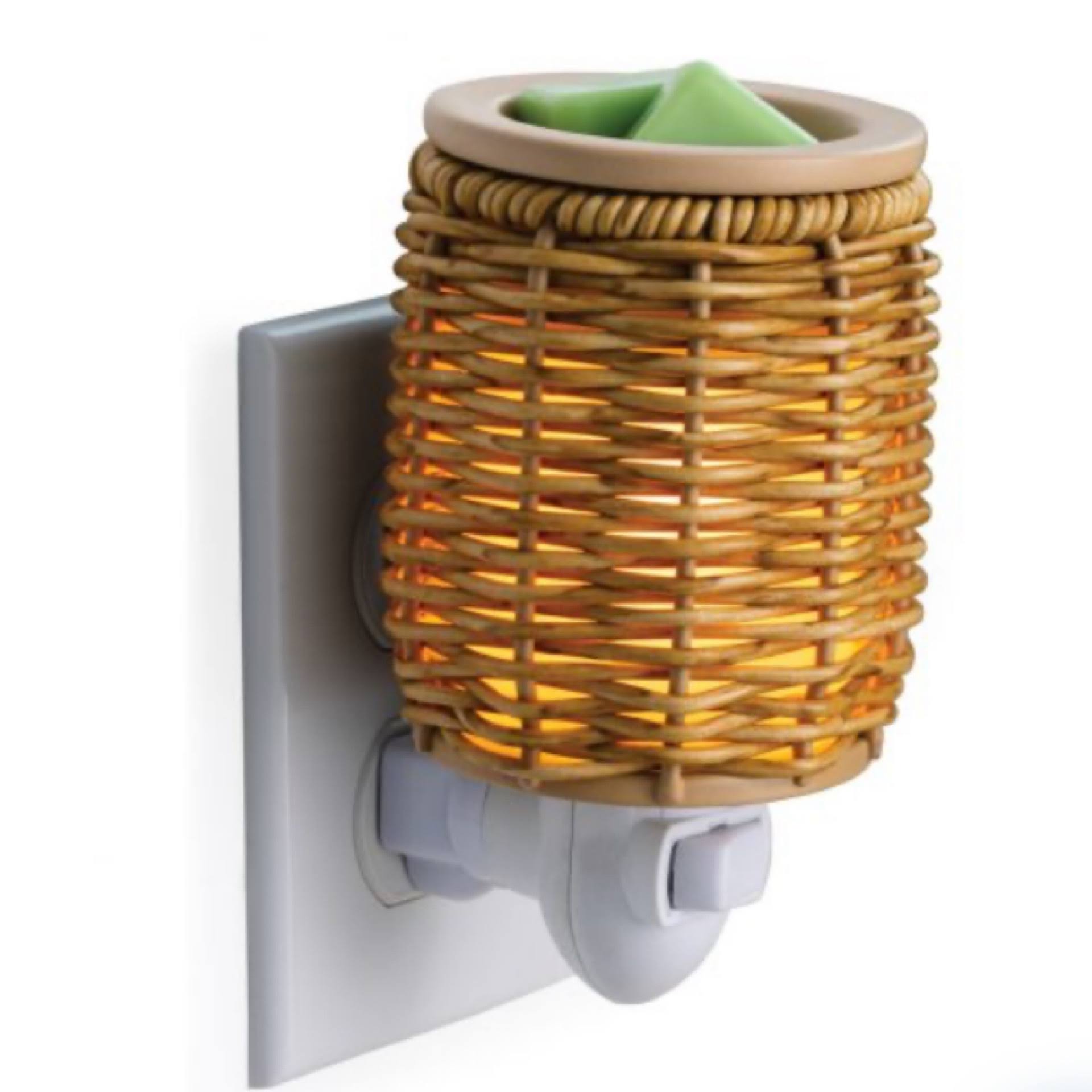 Pluggable Fragrance Warmer Wicker Lantern