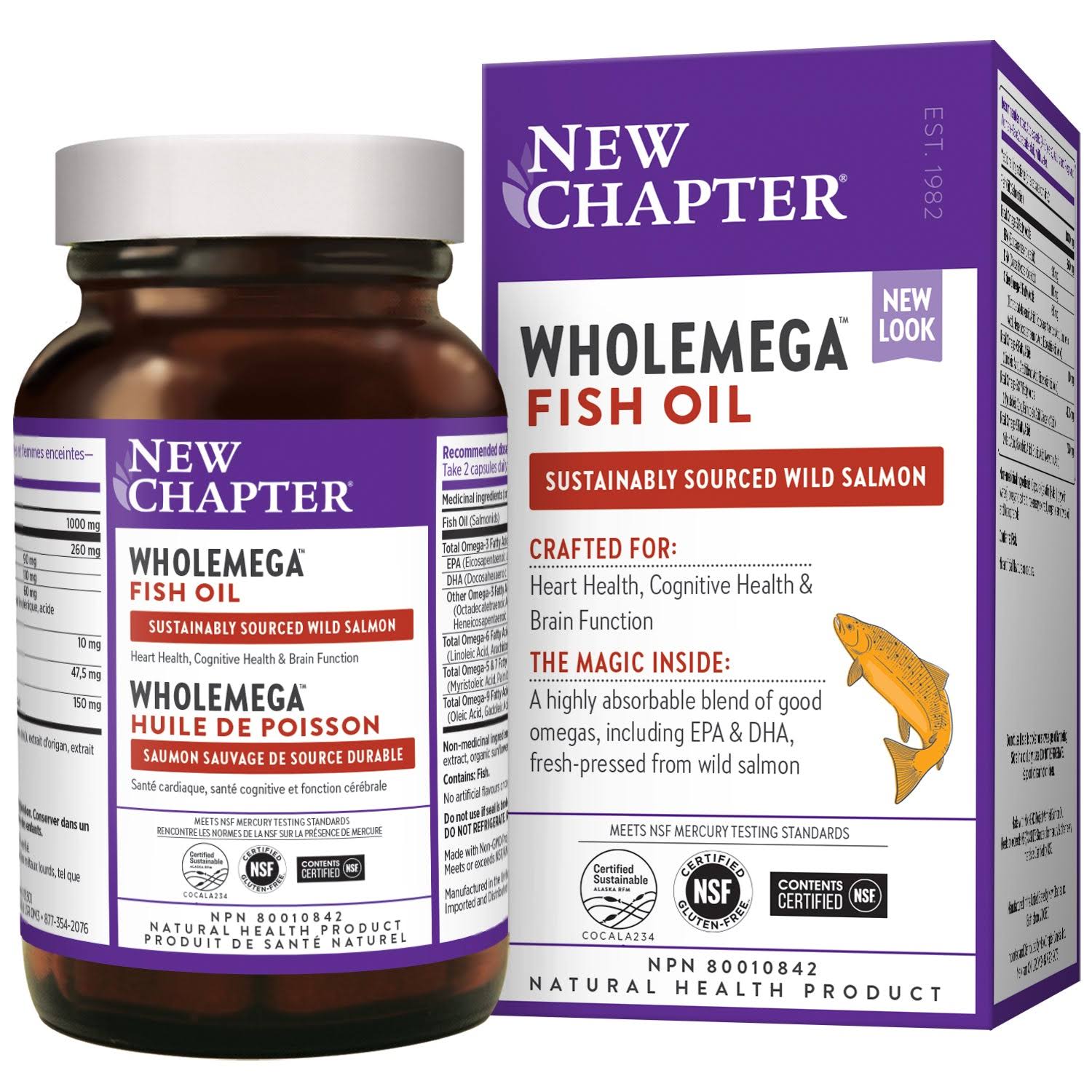 New Chapter Wholemega Whole Fish Oil - 120 softgels