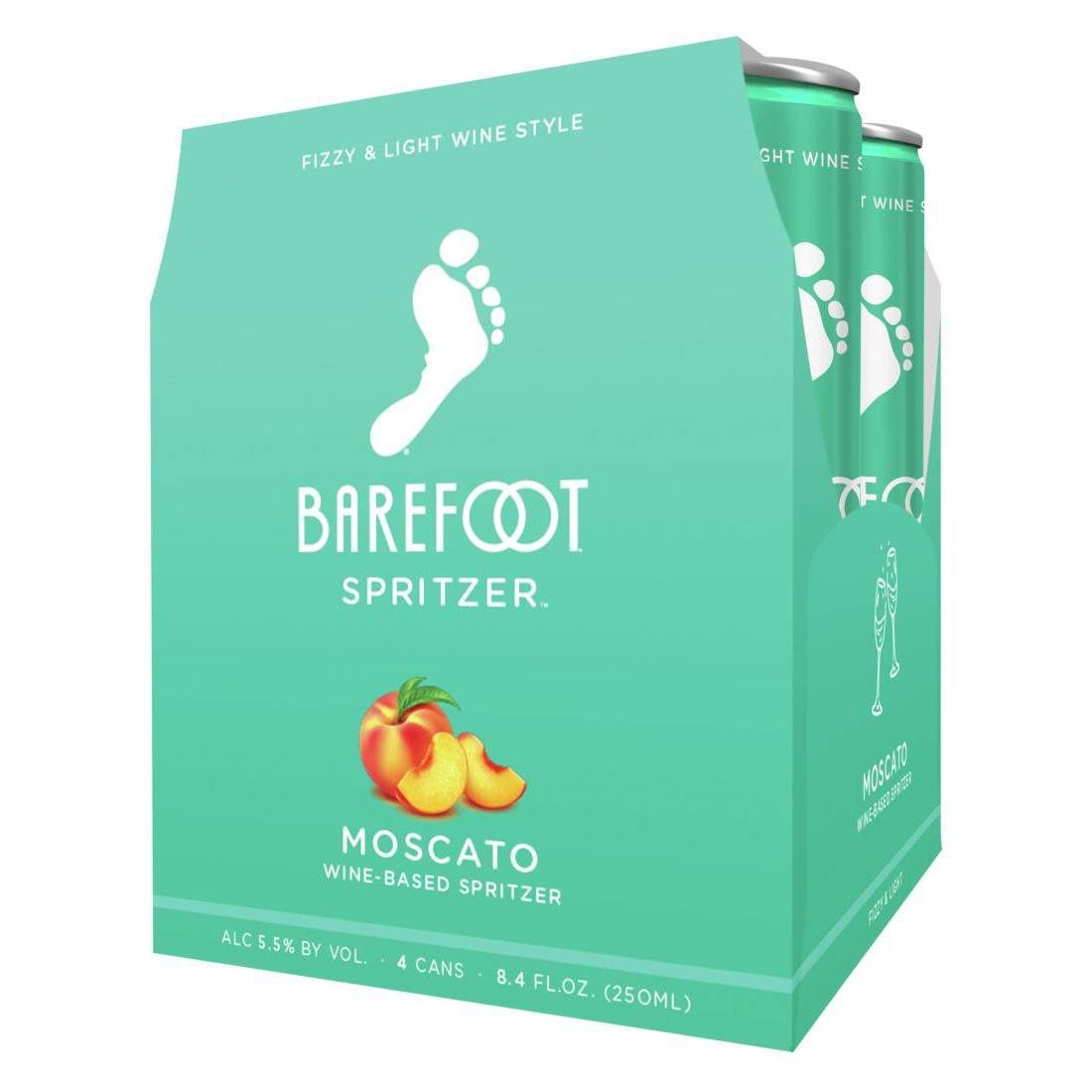 Barefoot Spritzer, Moscato - 4 - 2.1 pints (1 l) cans [8.4 fl oz (250 ml)]