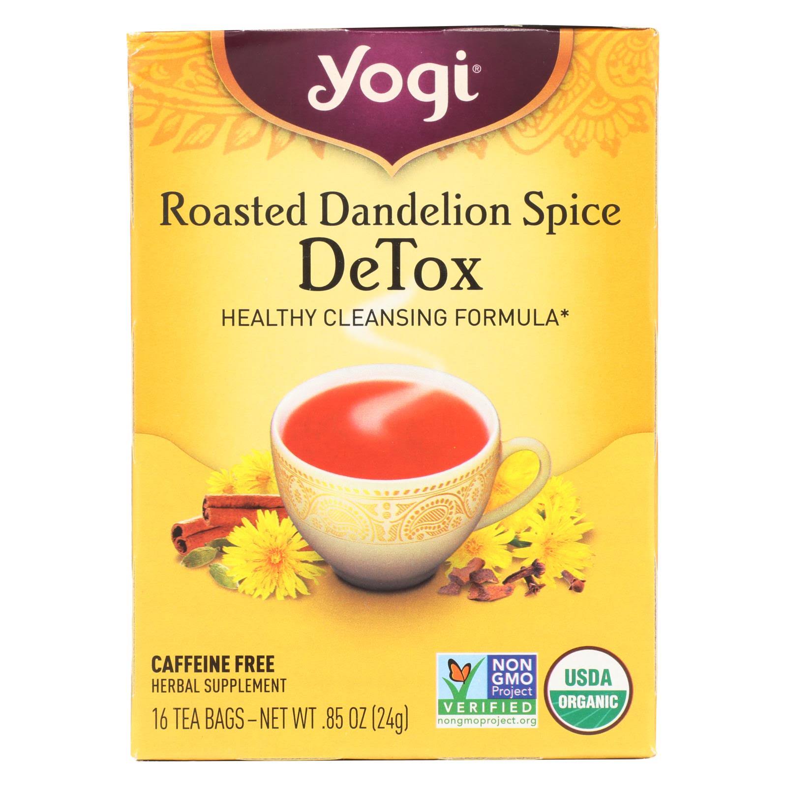 Yogi DeTox Tea - Roasted Dandelion Spice, 16ct, 0.85oz
